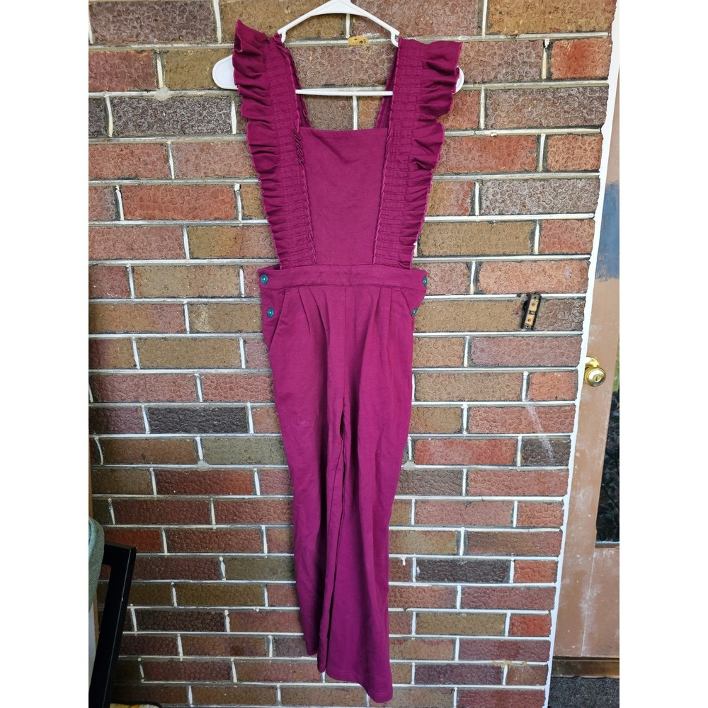 Matilda Jane Girl Ruffle Strap Jumpsuit Overalls Size 10 Purple moments with you
